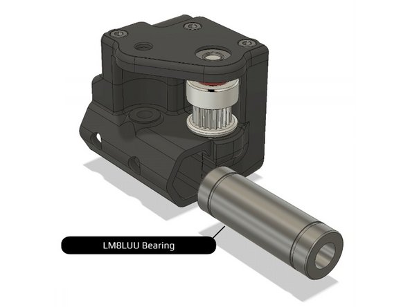 LM8LUU bearing should fit snugly.