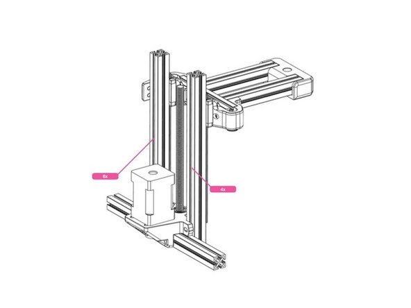 Add the specified number of M3 nuts as shown.
