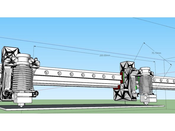 The nozzle is 70.79 mm away from centerline. So what is the effect relative to the build surface?