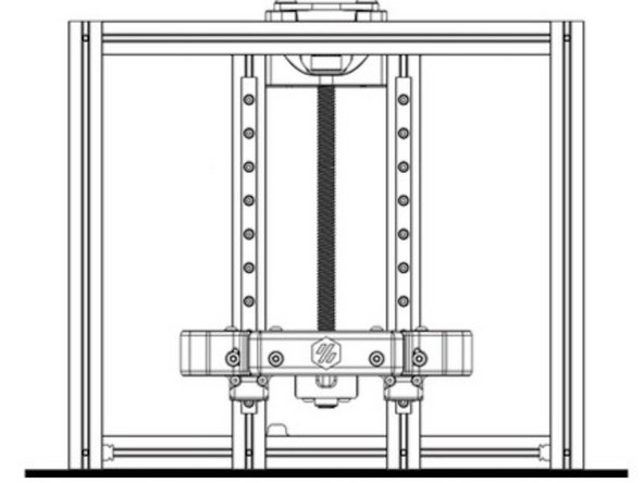 Adjust the Z verticals to 58mm on the left side, at top and bottom, and tighten the screws. This will center the Z assembly as seen in the second illustration.
