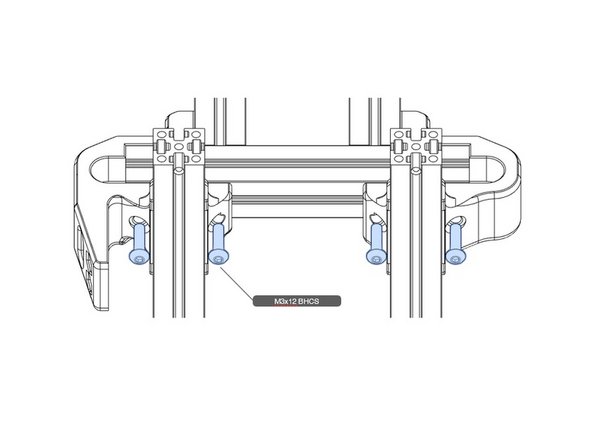Note: Check that there are two pre-inserted nuts remaining between the two bed rails The Z-axis will atach there.