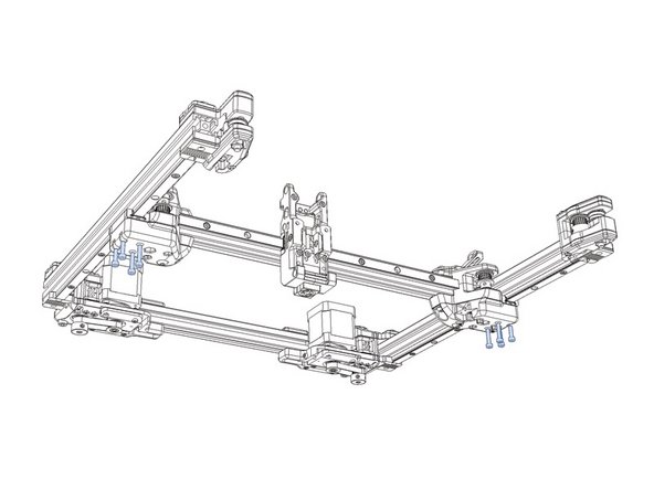 Mount the X beam assembly as per the manual.