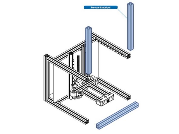 Remove the three beams indicated in the illustration.