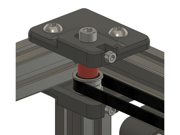 Run one belt to the front idler/tensioner and back to the X/Y joint.