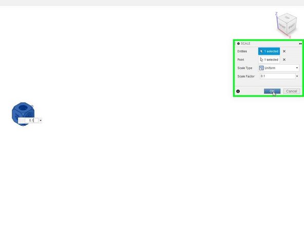 Back in solid find the scale option under modify