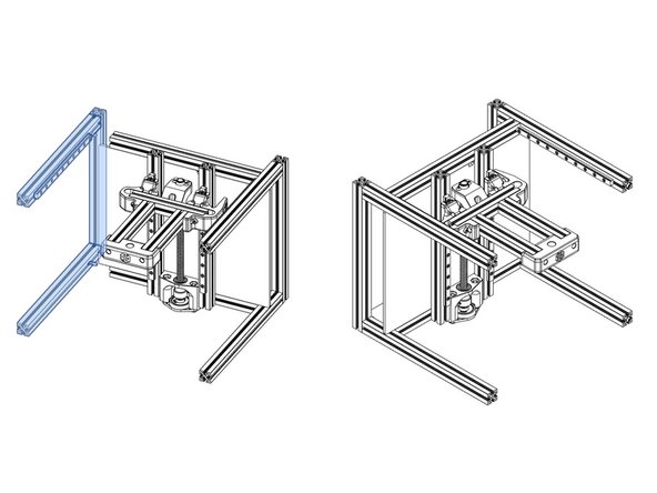 Make sure all panels are slotted correctly, and attach second side frame, as shown..