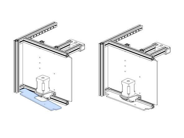 Insert the bottom panel, now, before installing both side frame assemblies.