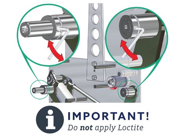 Only apply Loctite Blue 242 on the Front Mount Assembly's exterior mounting screw and the Side Plate's screws.