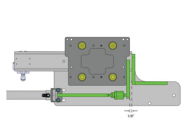 Set the maximum stroke of the cylinder so it leaves a minimum 1/8" gap between the carriage and the weldment.