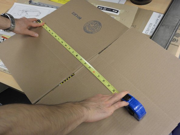 Using a flattened case, measure dimensions B, D, C, and F.