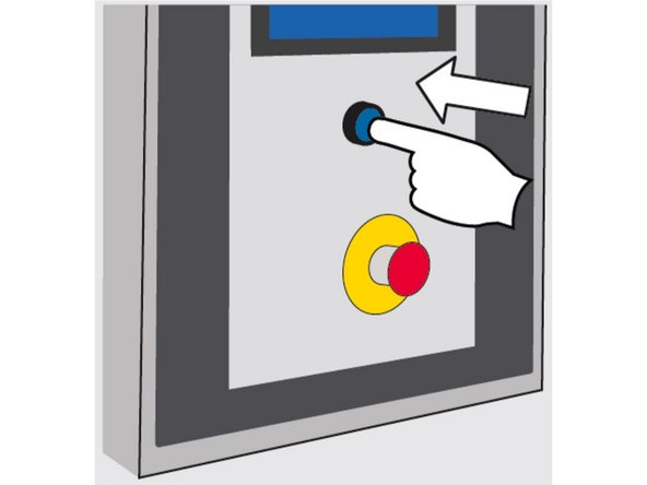 Touch the Reset button. All components return to their Home position. When Ready appears on the HMI, the case former is ready for operation.