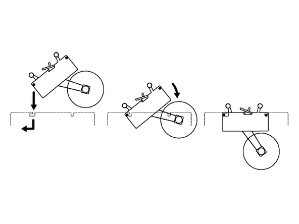 Machines are shipped with the tape heads secured in their brackets. To reinstall the tape heads, lower them into the brackets to align the pins on their sides with the slots in the brackets. Follow these steps: