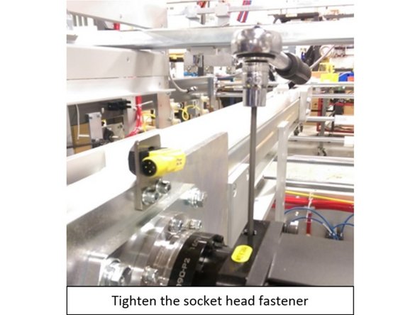 Using a 4mm Allen key, tighten the socket head fastener to 87 in/lbs.