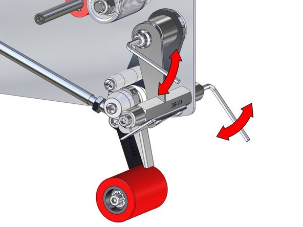 Using a 3/16” hex key, remove the two screws that secure the Front Mount Assembly.