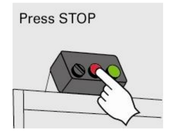 Press Stop before connecting an air supply to the machine