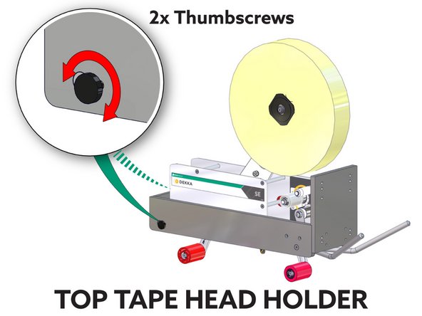 Push back on the tape head to slide it into the slots.