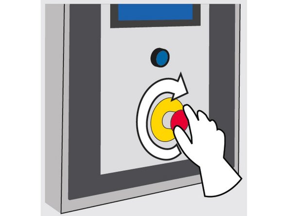 Remove lock-outs. Turn the control panel disconnect and air shutoff valve to the On positions. If necessary, restore power to the hot melt system.