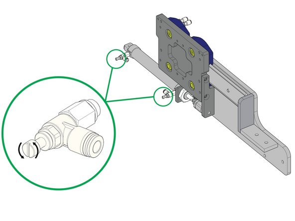 Adjust the speed of the cylinder using the valve flow controls: