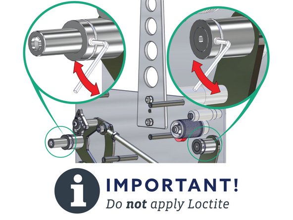 Only apply Loctite Blue 242 on the Front Mount Assembly's exterior mounting screw and the Side Plate's screws.