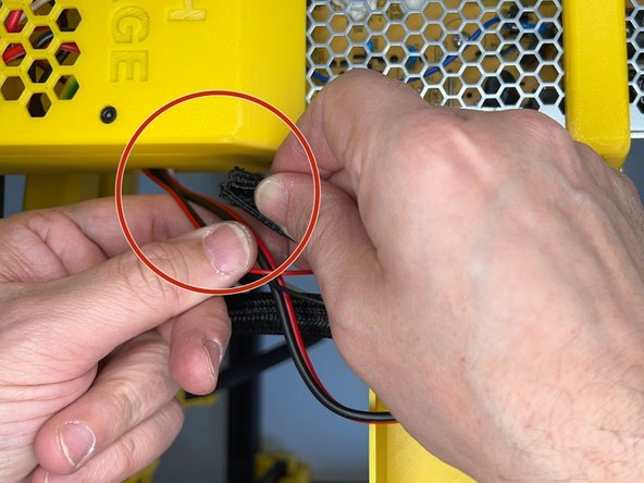 Wrap the power cables from PSU to Mainboard.