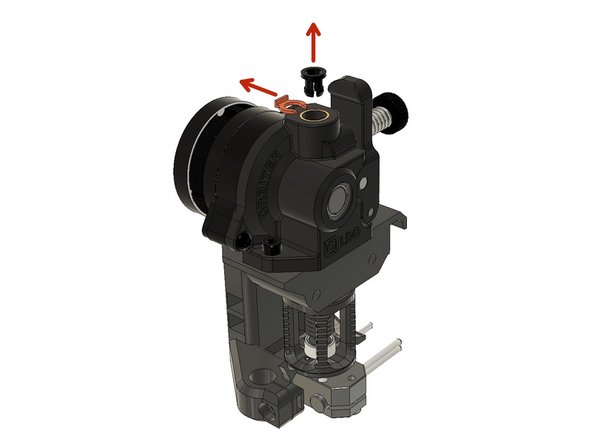 Remove the orange coupler ring and then take out the black bowden coupler.