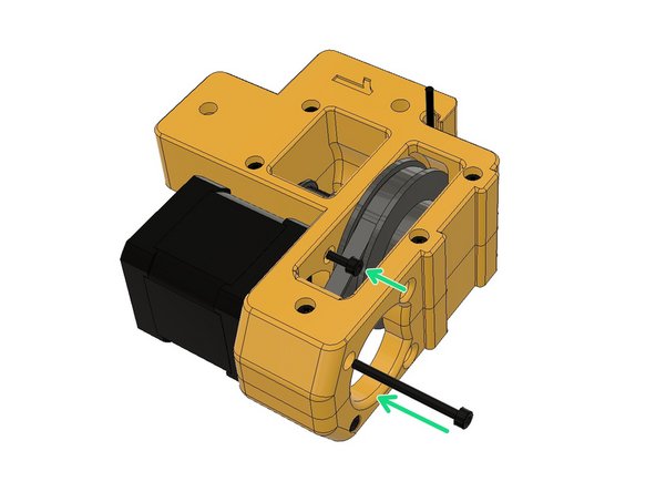 Cover the assembly with the second part labelled as  1 and pass the motor cable through the canal.
