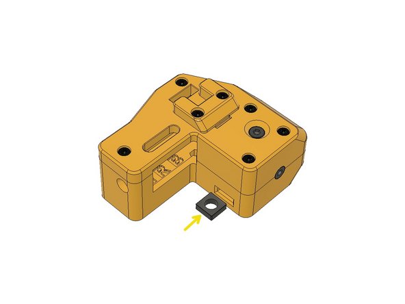 Insert the M6 Square Nut and push it with a flat screwdriver all the way in. Please be careful not to slip the part and sting your hand with a screwdriver.