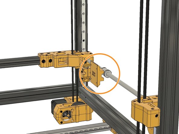 Find the part labelled XC (X-Axis Carriage) and insert the LMU10 on the Y-Axis rod.