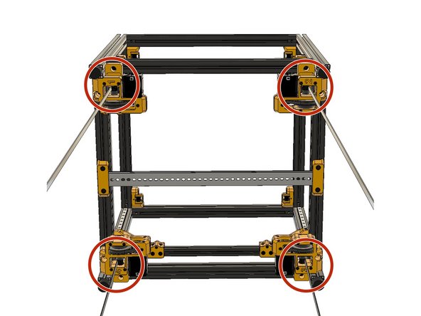 Pass the 9mm Z-Axis belts around the GT2 9mm Pulleys on the Z-Axis Motor assembly.