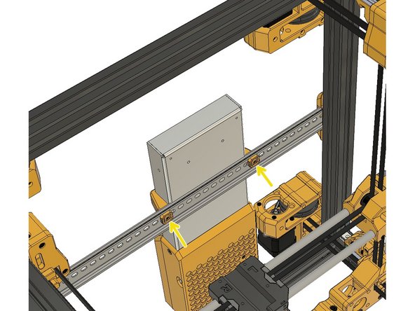 Use M3 x 10mm screws to mount the PSU Holder clamp with the M3 Square Nut holders.