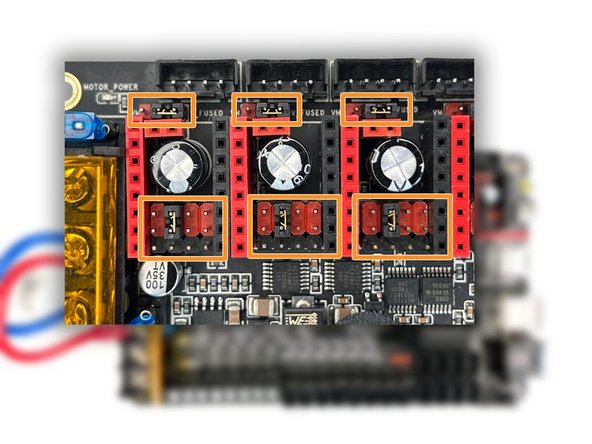 Stick the heat sinks on the stepper motor drivers. Please take extra care with static electricity that can easily ruin the stepper drivers and mainboard.