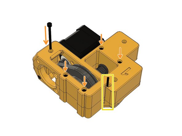 Tuck the motor cable into the cable canal. Ensure the cable connected to the motor while doing it.