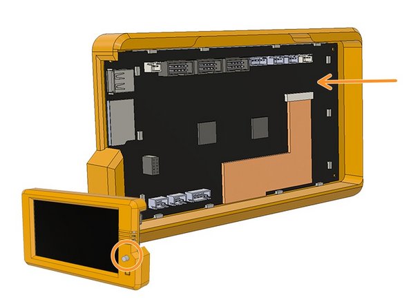 Place the LCD in the housing by aligning the knob with the hole in the front.