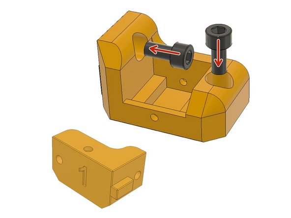 Insert M6 x 12mm screws and make sure you slide them all the way in. The holes can be a bit narrow so you can use a screwdriver to screw them in.