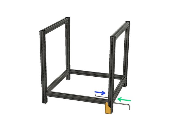 Use an M5 hex key to tighten the M8 x 25 screws.