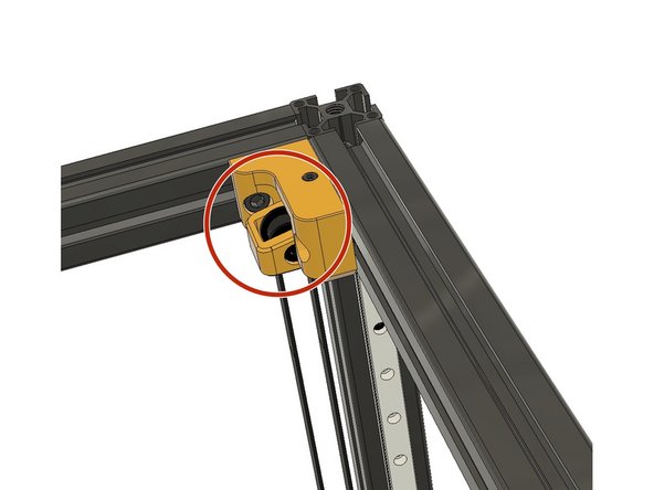 Pass the belt through the Top Z-Axis Tensioners on the corners.