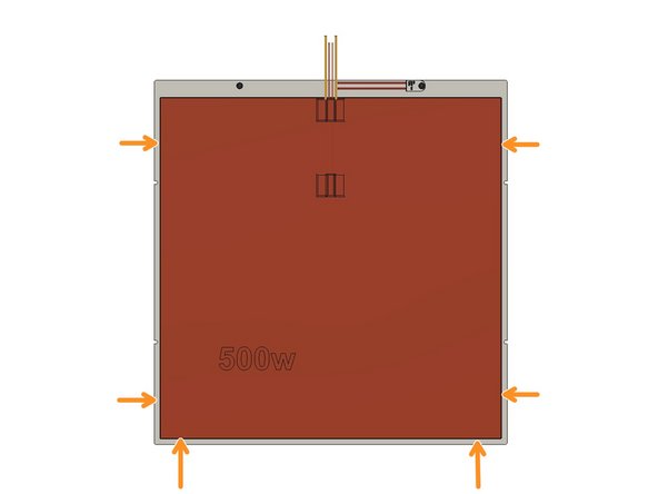 Stick the Silicone Heating Pad on the back of the Aluminium Plate by leaving equal gaps with the sides and the bottom. This time you can start sticking from the bottom side by leaving equal gaps for the sides and bottom edge.