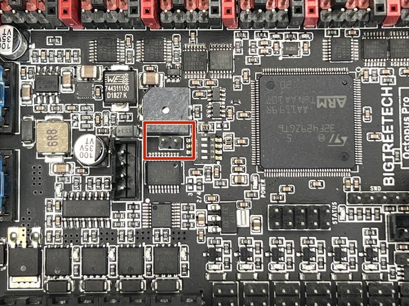 Remove this jumper to be able to flash the firmware through SD Card and leave it off for following Firmware updates.