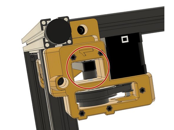 Pass the belt through the canals on the Y and A B Carriages.