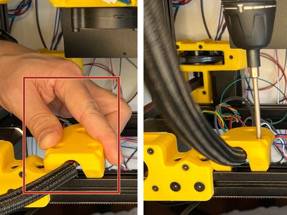 Place the Z Lift Top Part on the 2020 extrusion and screw the M5 x 10 mm Screws to fix it in its place.