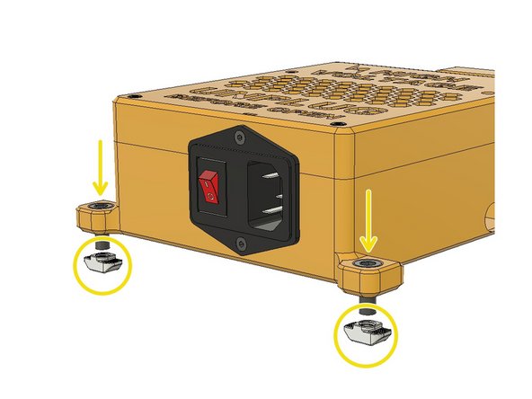 Use an M3 x 8mm Counterbore screw to the power socket's remaining hole to secure it in its place.