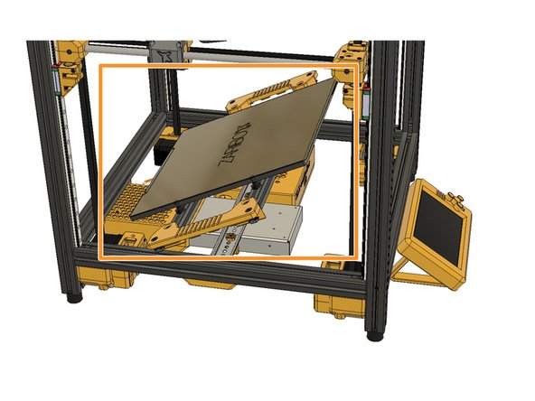 Place the heated bed assembly in an angle and hold it.