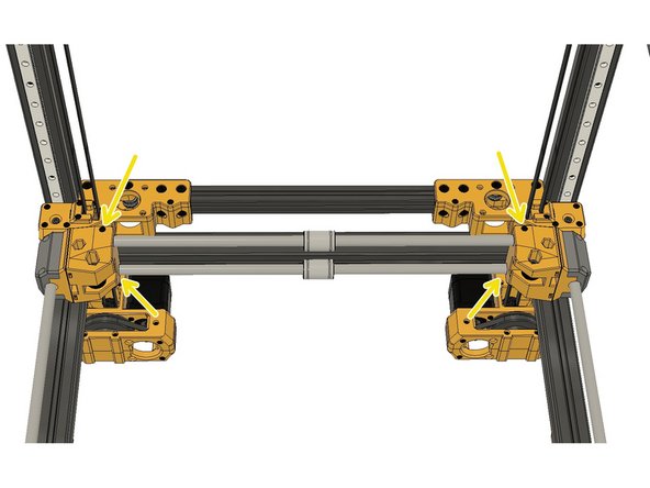 Now move the X-Axis all the way back and tighten the four set screws for the rods on the XR and XL parts.