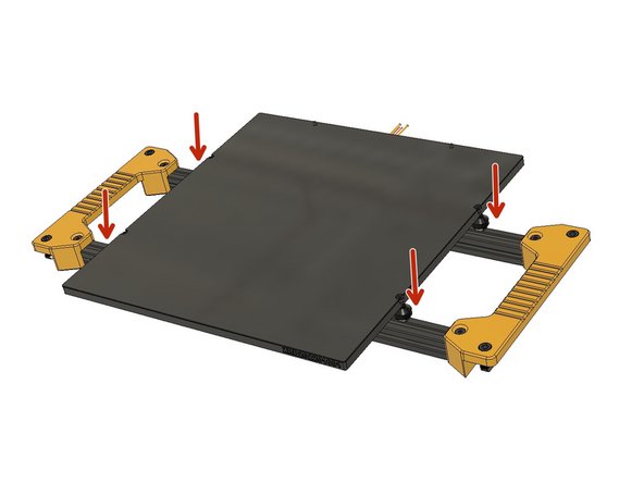 Place the Heated Bed on the bed frame. Insert the Drop-in T-Nuts.