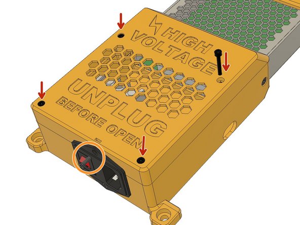 Use the M3 x 20mm screws to mount the cover of the PSU housing.