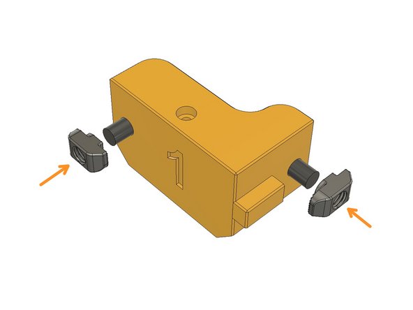 Screw the M6 3030 Drop-in T-Nuts and leave 5mm space between the plastic part and the nut.