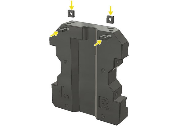 Insert an M3 Square Nut on the left side for radial fan support. Again, our tolerances are tight; please use a plier to insert the square nut if necessary.
