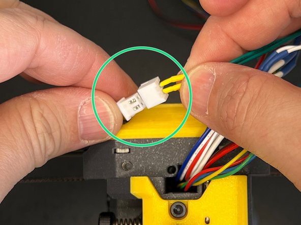 Connect the X-Axis Endstop Sensor and add its cable to the harness.