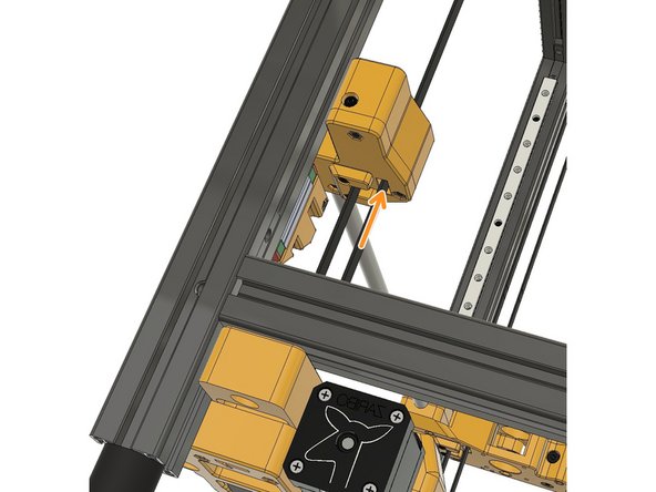 Pass the belt through the canals on the Y and A B Carriages.