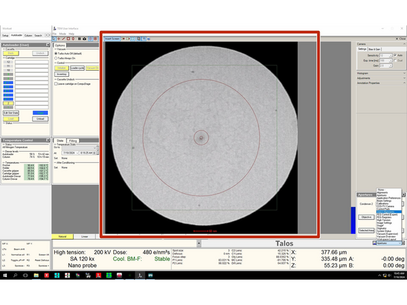 You should be able to see the whole beam on the FluCam.